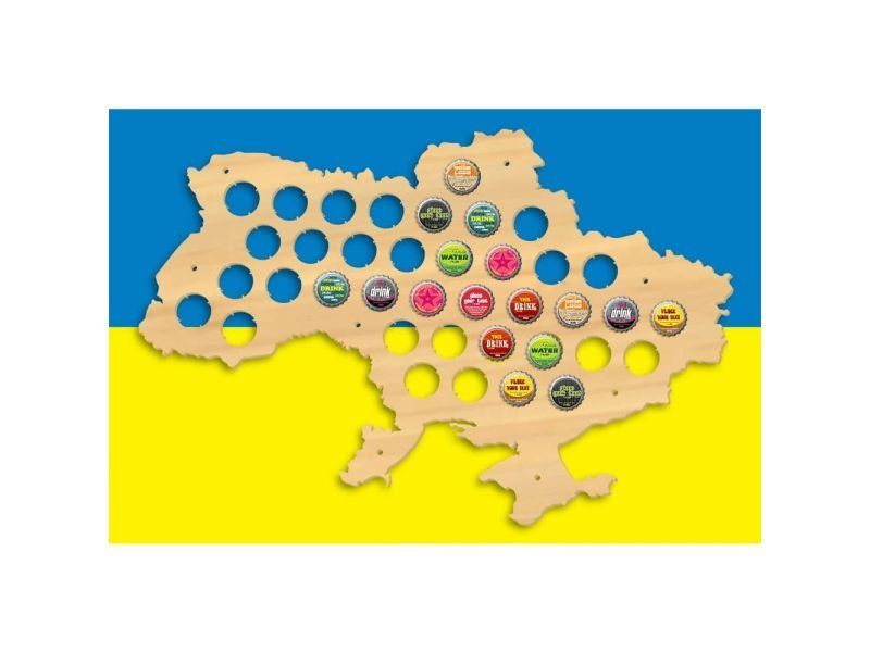 Ukraina Mapa Piwo Na Kapsle Tablica Piwa Piwna 3 Kolory Do Wyboru Na Prezent Dla Niego M0013 50x30 cm