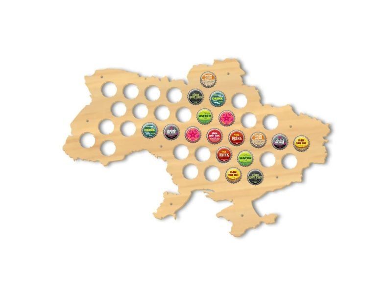 Ukraina Mapa Piwo Na Kapsle Tablica Piwa Piwna 3 Kolory Do Wyboru Na Prezent Dla Niego M0013 50x30 cm