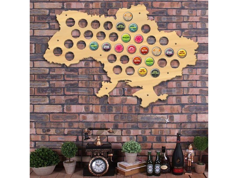 Ukraina Mapa Piwo Na Kapsle Tablica Piwa Piwna 3 Kolory Do Wyboru Na Prezent Dla Niego M0013 50x30 cm
