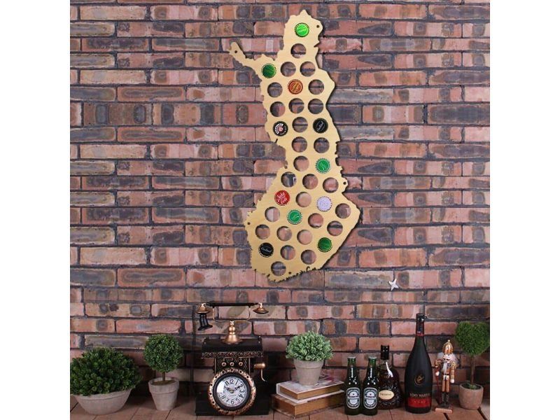 Finlandia Mapa Piwo Na Kapsle Tablica Piwa Piwna 3 Kolory Do Wyboru Na Prezent Dla Niego M0014 50x30 cm