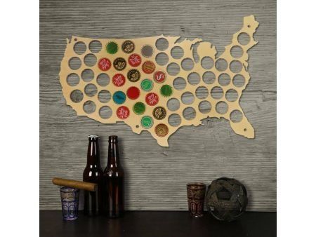 USA Mapa Piwo Na Kapsle Tablica Piwa Piwna 3 Kolory Do Wyboru Na Prezent Dla Niego M0020 50x30 cm