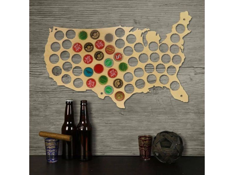 USA Mapa Piwo Na Kapsle Tablica Piwa Piwna 3 Kolory Do Wyboru Na Prezent Dla Niego M0020 50x30 cm