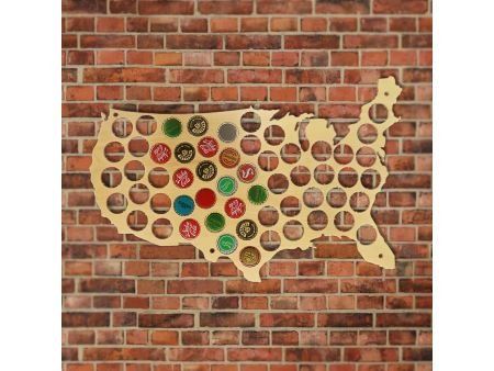 USA Mapa Piwo Na Kapsle Tablica Piwa Piwna 3 Kolory Do Wyboru Na Prezent Dla Niego M0020 50x30 cm