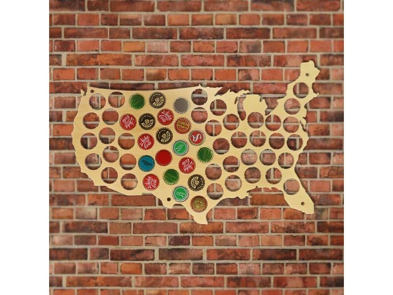 USA Mapa Piwo Na Kapsle Tablica Piwa Piwna 3 Kolory Do Wyboru Na Prezent Dla Niego M0020 50x30 cm