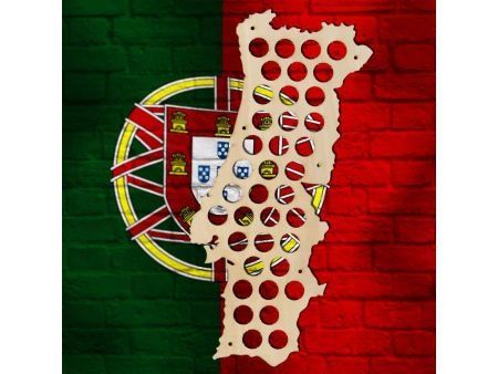 Portugalia Mapa Piwo Na Kapsle Tablica Piwa Piwna 3 Kolorów Do Wyboru Na Prezent Dla Niego M0023 50x30 cm