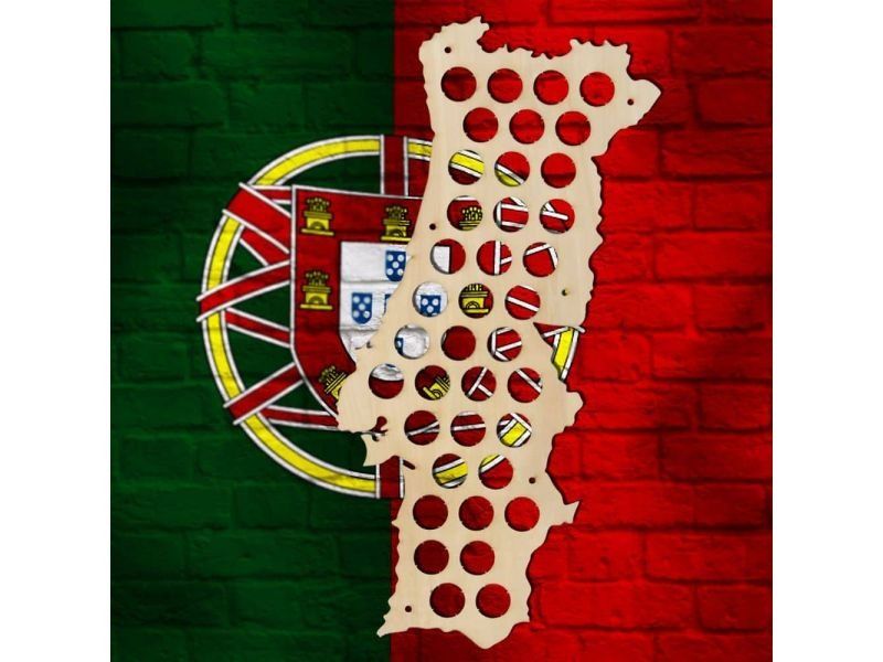 Portugalia Mapa Piwo Na Kapsle Tablica Piwa Piwna 3 Kolorów Do Wyboru Na Prezent Dla Niego M0023 50x30 cm