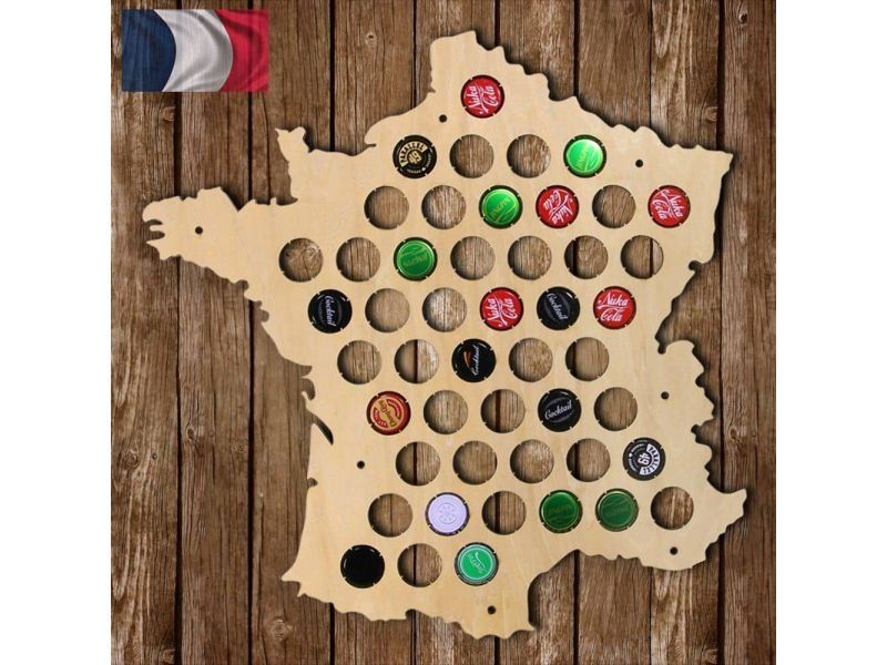 Francja Mapa Piwo Na Kapsle Tablica Piwa Piwna 3 Kolory Do Wyboru Na Prezent Dla Niego M0028 50x50 cm