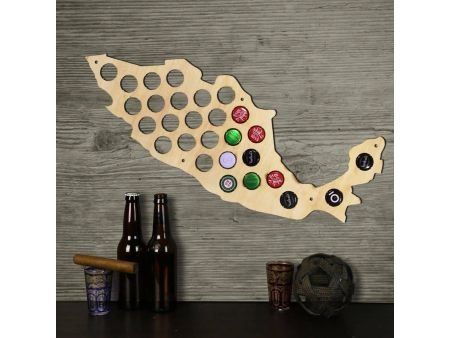 Meksyk Mapa Piwo Na Kapsle Tablica Piwa Piwna 3 Kolory Do Wyboru Na Prezent Dla Niego M0030 50x30 cm