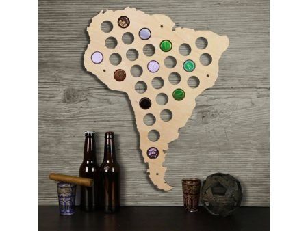 Ameryka Południowa Mapa Piwo Na Kapsle Tablica Piwa Piwna 3 Kolory Do Wyboru Na Prezent Dla Niego M0031 50x30 cm