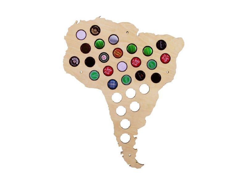 Ameryka Południowa Mapa Piwo Na Kapsle Tablica Piwa Piwna 3 Kolory Do Wyboru Na Prezent Dla Niego M0031 50x30 cm