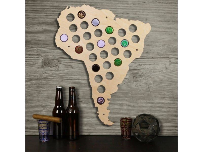 Ameryka Południowa Mapa Piwo Na Kapsle Tablica Piwa Piwna 3 Kolory Do Wyboru Na Prezent Dla Niego M0031 50x30 cm