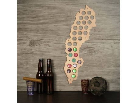 Szwecja Mapa Piwo Na Kapsle Tablica Piwa Piwna 3 Kolory Do Wyboru Na Prezent Dla Niego M0032 50x30 cm