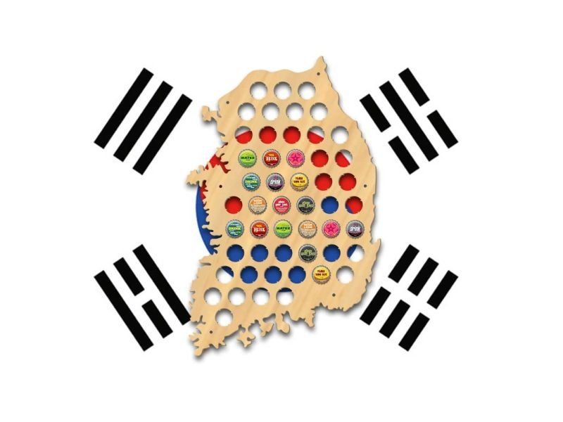 Korea Południowa Mapa Piwo Na Kapsle Tablica Piwa Piwna 3 Kolory Do Wyboru Na Prezent Dla Niego M0034 50x30 cm