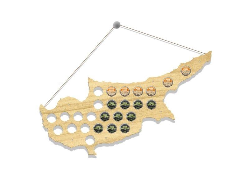 Cypr Mapa Piwo Na Kapsle Tablica Piwa Piwna 3 Kolorów Do Wyboru Na Prezent Dla Niego M0035 50x30 cm
