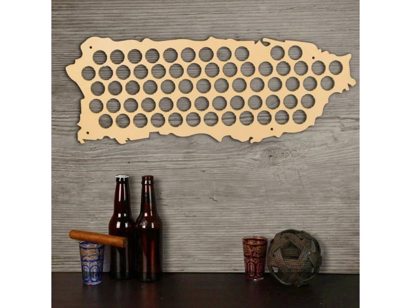 Puerto Rico Mapa Piwo Na Kapsle Tablica Piwa Piwna 3 Kolory Do Wyboru Na Prezent Dla Niego M0040 50x30 cm