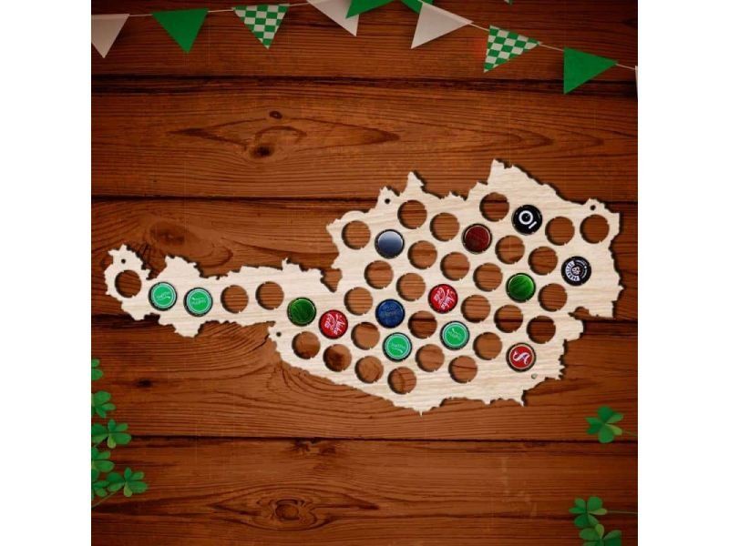 Austria Mapa Piwo Na Kapsle Tablica Piwa Piwna 3 Kolory Do Wyboru Na Prezent Dla Niego M0042 50x30 cm