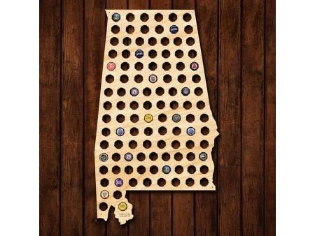 Albama Stany USA Mapa Piwo Na Kapsle Tablica Piwa Piwna 3 Kolory Do Wyboru Na Prezent Dla Niego M0062 50x30 cm
