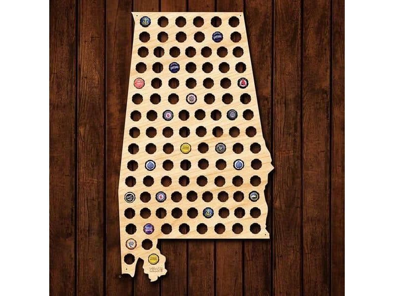 Albama Stany USA Mapa Piwo Na Kapsle Tablica Piwa Piwna 3 Kolory Do Wyboru Na Prezent Dla Niego M0062 50x30 cm