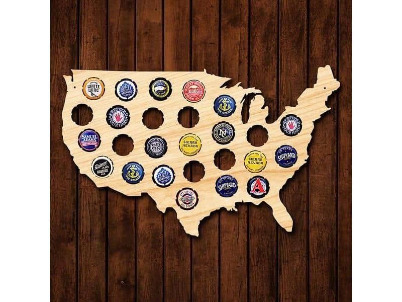 USA Mapa Piwo Na Kapsle Tablica Piwa Piwna 3 Kolory Do Wyboru Na Prezent Dla Niego M0074 35x20 cm