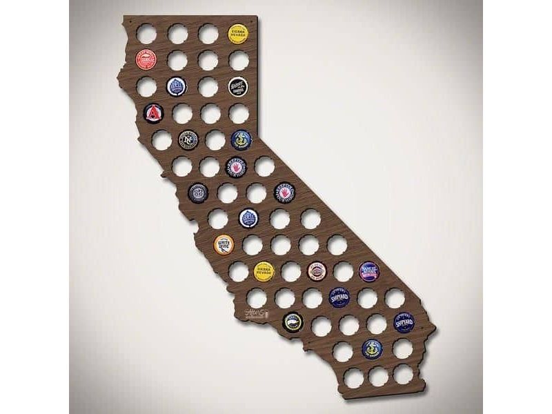 Kalifornia Stany USA Mapa Piwo Na Kapsle Tablica Piwa Piwna 3 Kolory Do Wyboru Na Prezent Dla Niego M0083 50x45 cm