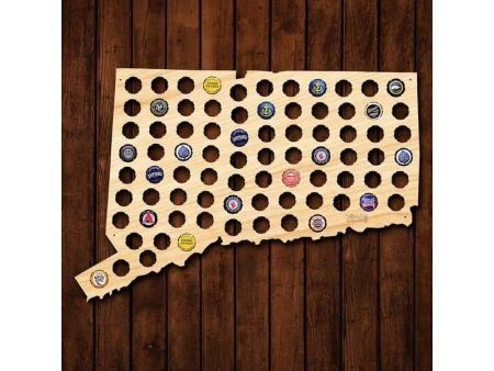 Konektiket Stany USA Mapa Piwo Na Kapsle Tablica Piwa Piwna 3 Kolory Do Wyboru Na Prezent Dla Niego M0089 50x40 cm