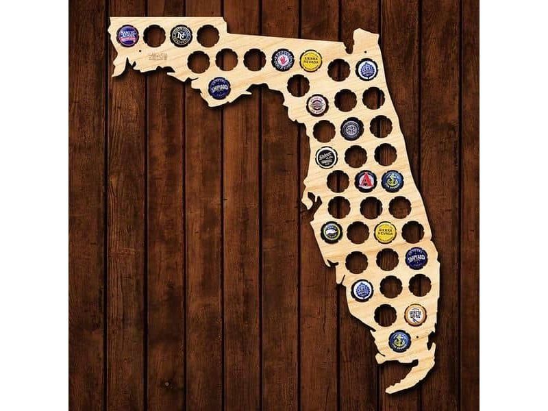Floryda Stany USA Mapa Piwo Na Kapsle Tablica Piwa Piwna 3 Kolory Do Wyboru Na Prezent Dla Niego M0100 50x50 cm