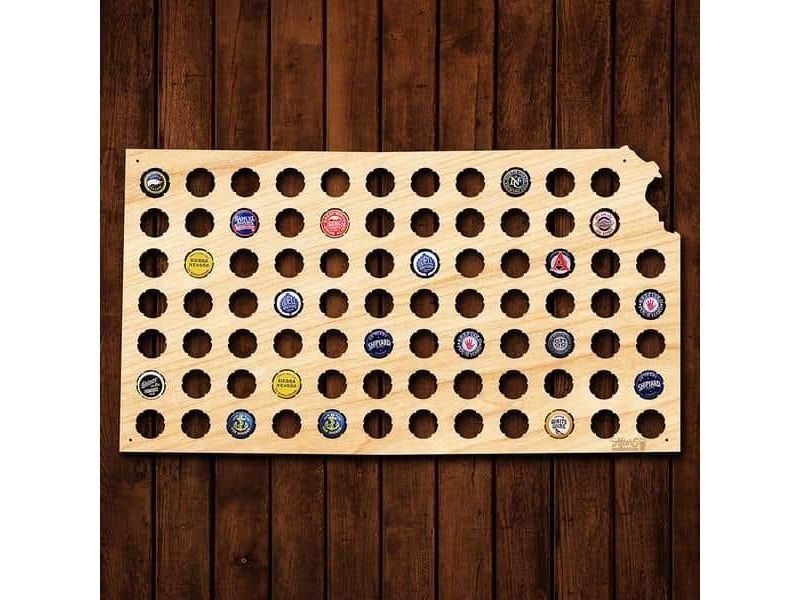 Kansas Stany USA Mapa Piwo Na Kapsle Tablica Piwa Piwna 3 Kolory Do Wyboru Na Prezent Dla Niego M0107 50x40 cm