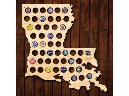 Louisiana Stany USA Mapa Piwo Na Kapsle Tablica Piwa Piwna 3 Kolory Do Wyboru Na Prezent Dla Niego M0111 45x40 cm