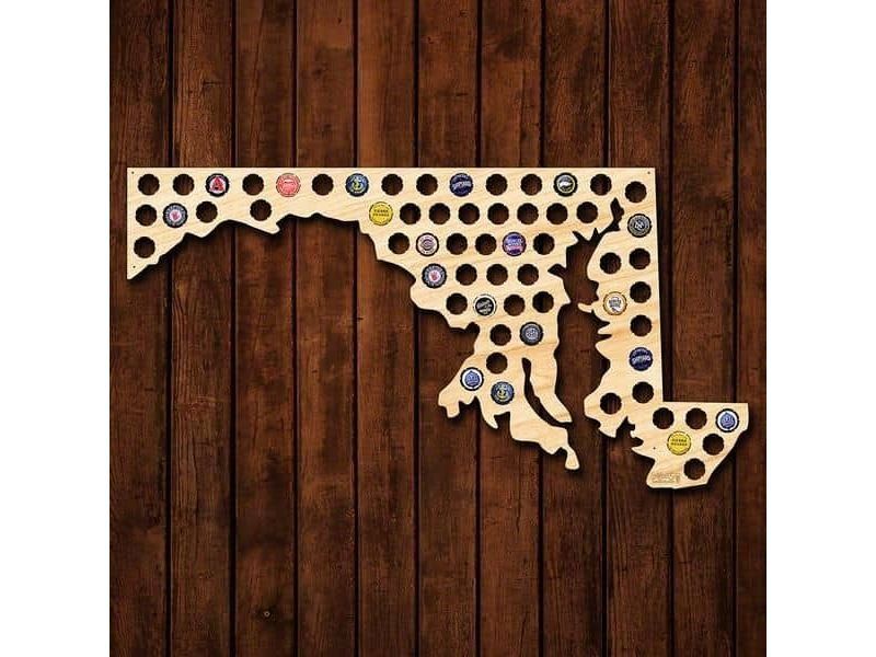 Maryland Stan USA Mapa Piwo Na Kapsle Tablica Piwa Piwna 3 Kolory Do Wyboru Na Prezent Dla Niego M0115 50x30 cm