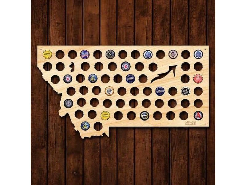 Montana Stany USA Mapa Piwo Na Kapsle Tablica Piwa Piwna 3 Kolory Do Wyboru Na Prezent Dla Niego M0121 50x30 cm