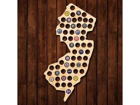 NewJersey Stany USA Mapa Piwo Na Kapsle Tablica Piwa Piwna 3 Kolory Do Wyboru Na Prezent Dla Niego M0125 50x30 cm