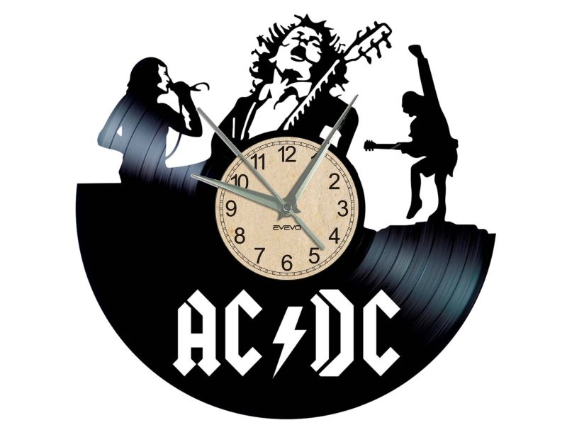 AC-DC ACDC AC DC ZEGAR ŚCIENNY DEKORACYJNY NOWOCZESNY PŁYTA WINYLOWA VINYL NA PREZENT EVEVO