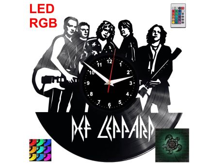 Def Leppard Zegar Ścienny Podświetlany LED RGB Na Pilota Płyta Winylowa Nowoczesny Dekoracyjny Na Prezent Urodziny