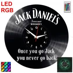 Jack Daniels Zegar Ścienny Podświetlany LED RGB Na Pilota Płyta Winylowa Nowoczesny Dekoracyjny Na Prezent Urodziny