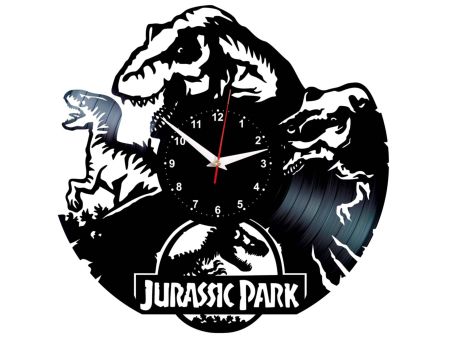 PARK JURAJSKI JURASSIC PARK  ZEGAR ŚCIENNY DEKORACYJNY NOWOCZESNY PŁYTA WINYLOWA WINYL NA PREZENT EVEVO 