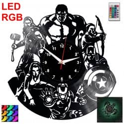 Avengers Zegar Ścienny Podświetlany LED RGB Na Pilota Płyta Winylowa Nowoczesny Dekoracyjny Na Prezent Urodziny