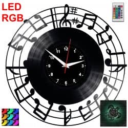 Muzyka Nuty Zegar Ścienny Podświetlany LED RGB Na Pilota Płyta Winylowa Nowoczesny Dekoracyjny Na Prezent Urodziny