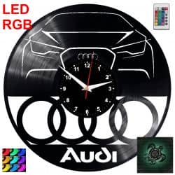 Audi Zegar Ścienny Podświetlany LED RGB Na Pilota Płyta Winylowa Nowoczesny Dekoracyjny Na Prezent Urodziny