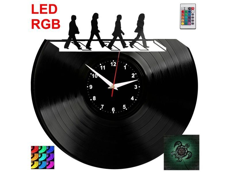 The Beatles Zegar Ścienny Podświetlany LED RGB Na Pilota Płyta Winylowa Nowoczesny Dekoracyjny Na Prezent Urodziny