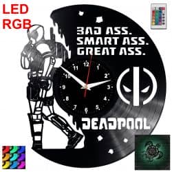 Deadpool Zegar Ścienny Podświetlany LED RGB Na Pilota Płyta Winylowa Nowoczesny Dekoracyjny Na Prezent Urodziny