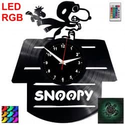 Snoopy Zegar Ścienny Podświetlany LED RGB Na Pilota Płyta Winylowa Nowoczesny Dekoracyjny Na Prezent Urodziny
