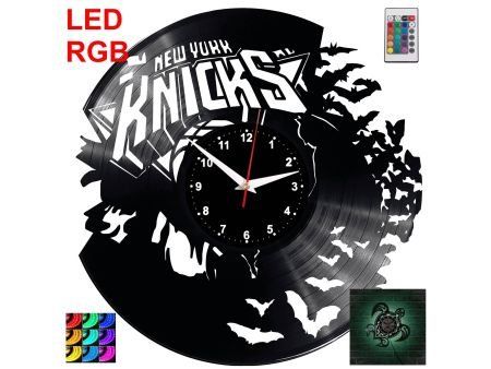New York Knicks Zegar Ścienny Podświetlany LED RGB Na Pilota Płyta Winylowa Nowoczesny Dekoracyjny Na Prezent Urodziny