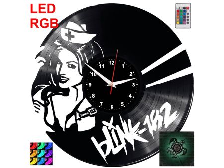 Blink182 Zegar Ścienny Podświetlany LED RGB Na Pilota Płyta Winylowa Nowoczesny Dekoracyjny Na Prezent Urodziny