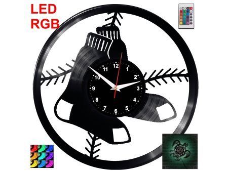 Boston Red Sox Zegar Ścienny Podświetlany LED RGB Na Pilota Płyta Winylowa Nowoczesny Dekoracyjny Na Prezent Urodziny