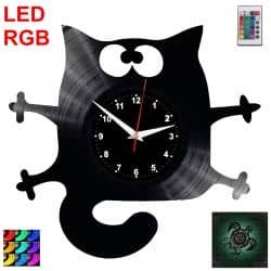 Kot Zegar Ścienny Podświetlany LED RGB Na Pilota Płyta Winylowa Nowoczesny Dekoracyjny Na Prezent Urodziny