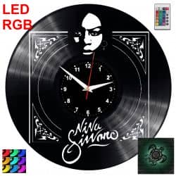 Nina Simone Zegar Ścienny Podświetlany LED RGB Na Pilota Płyta Winylowa Nowoczesny Dekoracyjny Na Prezent Urodziny