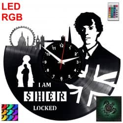 Sherlock Holmes Zegar Ścienny Podświetlany LED RGB Na Pilota Płyta Winylowa Nowoczesny Dekoracyjny Na Prezent Urodziny