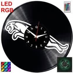 Jaguar Zegar Ścienny Podświetlany LED RGB Na Pilota Płyta Winylowa Nowoczesny Dekoracyjny Na Prezent Urodziny