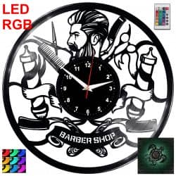 Salon Fryzjerski Zegar Ścienny Podświetlany LED RGB Na Pilota Płyta Winylowa Nowoczesny Dekoracyjny Na Prezent Urodziny