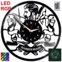 Salon Fryzjerski Zegar Ścienny Podświetlany LED RGB Na Pilota Płyta Winylowa Nowoczesny Dekoracyjny Na Prezent Urodziny
